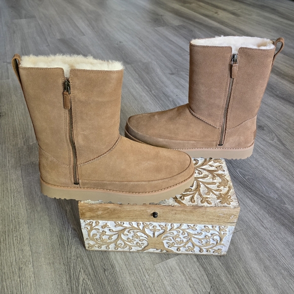 UGG Classic Zip Short Suede Boot